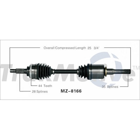 Surtrack Axle Cv Axle Shaft, Mz-8166 MZ-8166